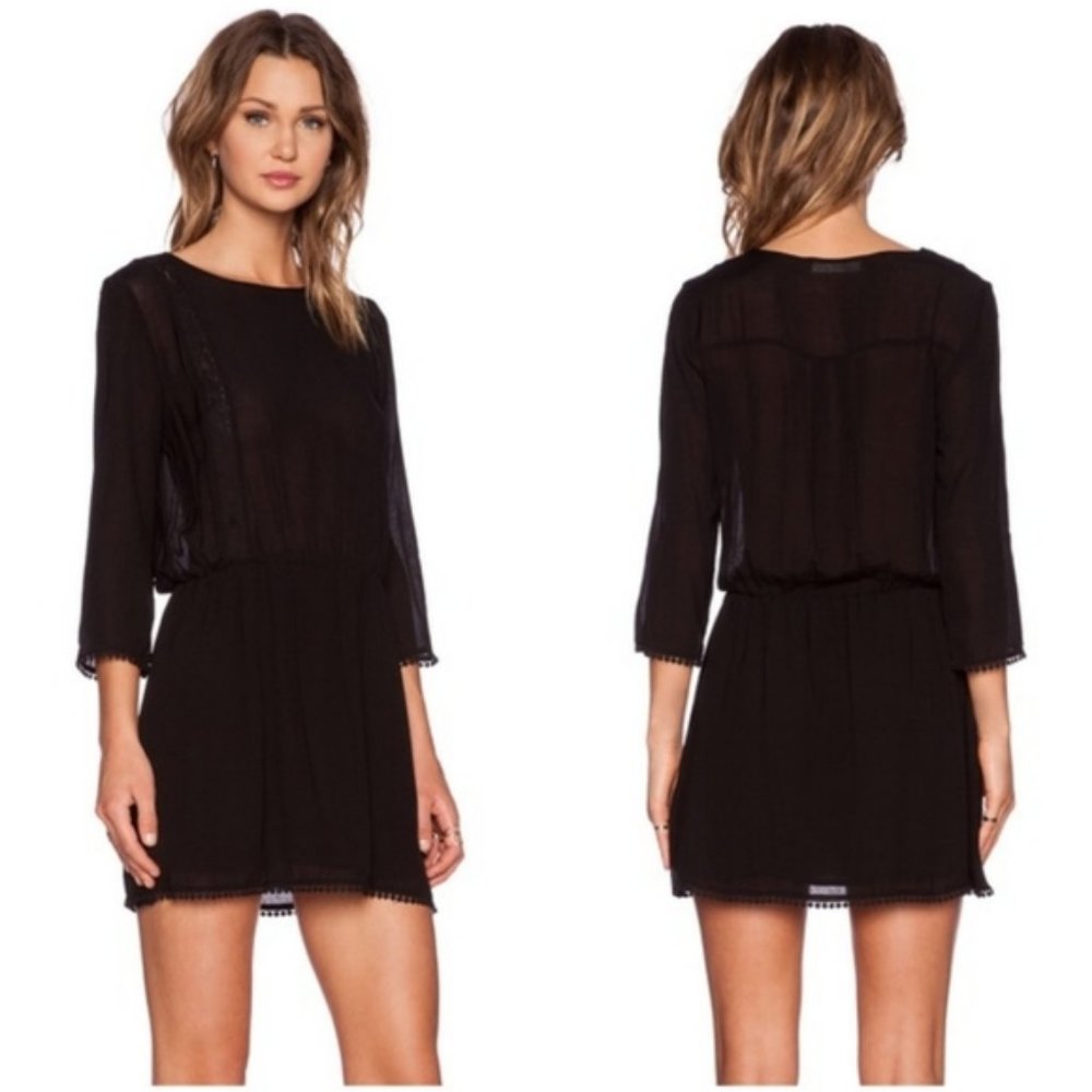 Anine Bing - Sheer Mini Pom Dress with Lace Insert